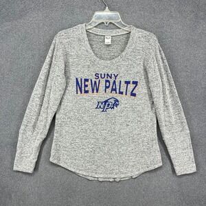 Concepts Sport SUNY New‎ Paltz Pullover Women L Gray Long Sleeve Heathered Top